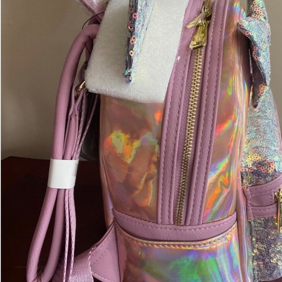 - DISNEY PARKS 50TH ANN .LOUNGEFLY EARIDECENT PINK BACKPACK - Picture 3 of 4